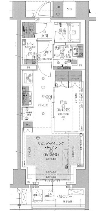 Brillia文京江戸川橋（ブリリア文京江戸川橋） 6階 1Kの間取り