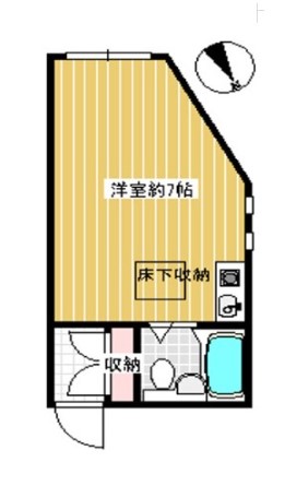 ベル・シャンブル 1階 1Rの間取り