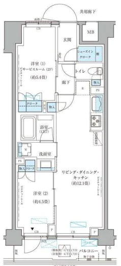 パークアクシス文京本郷 2階 1SLDKの間取り