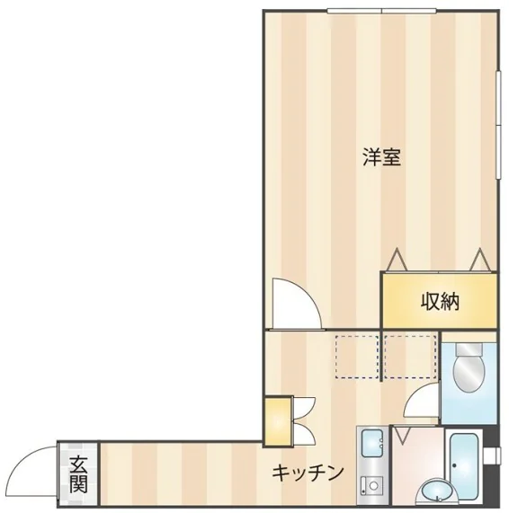 パルハイム千駄木 1階 1Kの間取り