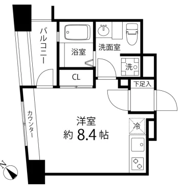 レニール本駒込 3階 1Rの間取り