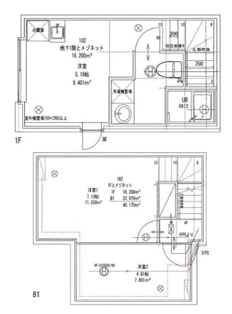 Maison de CiEL Ⅴ(メゾンドシエルファイブ) 1階 2DKの間取り