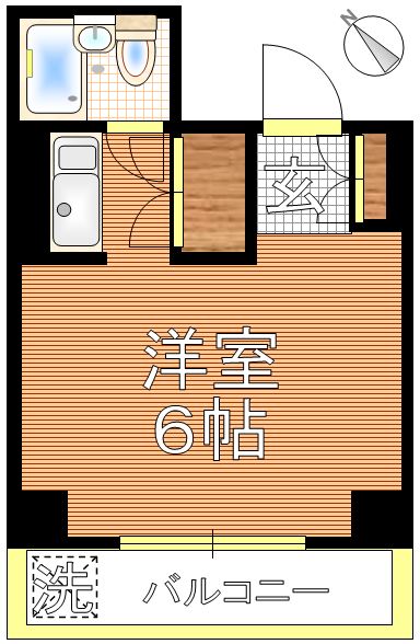 相良ビル 3階 1Rの間取り