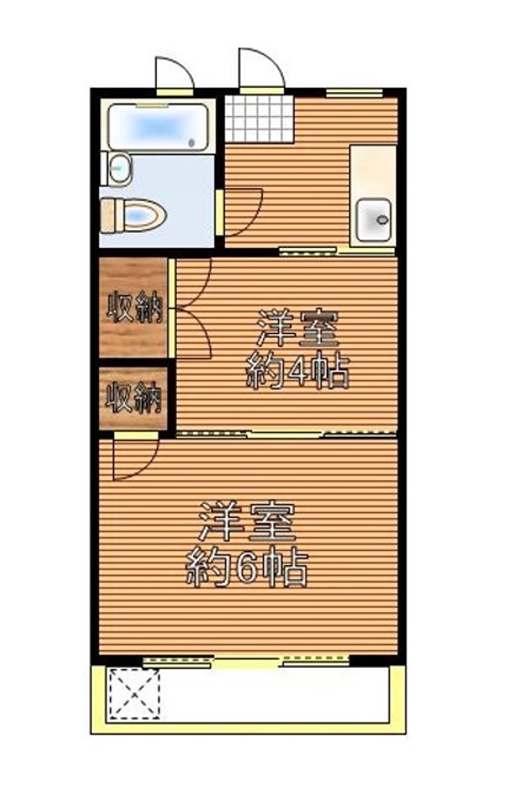 光ビル（千石） 5階 2Kの間取り