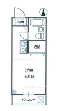 本郷フタキサンハイツ 2階 1Rの間取り