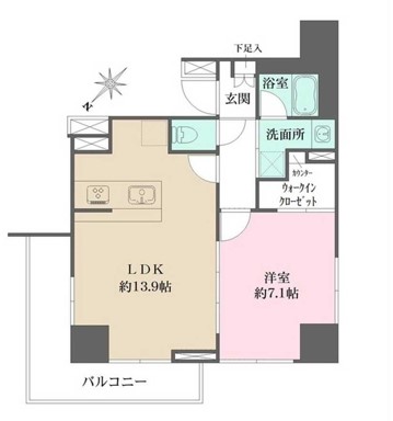 ＣｒｅｓｔＨｉｌｌ文京千石(クレストヒル文京千石） 10階 1LDKの間取り