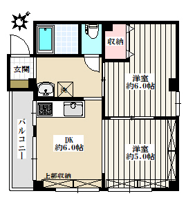 小石川マンション 4階 1LDKの間取り