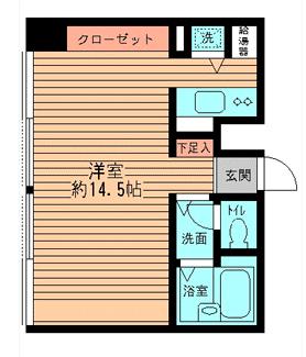 ビューテラス向丘 7階 1Kの間取り