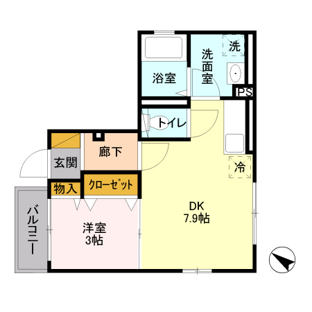 Ｈｅａｒｔ　ｌａｎｄ　初台【ハートランド初台】 3階 1DKの間取り