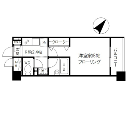 Casa Verde【カーサヴェルデ】 4階 1Kの間取り