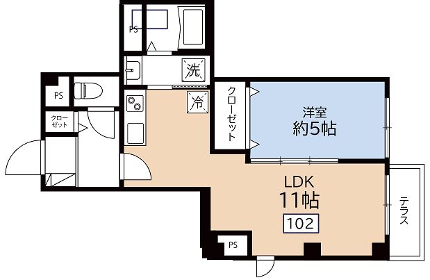 (仮称)田端新町1丁目Project 1階 1LDKの間取り