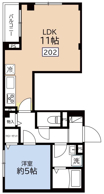 (仮称)田端新町1丁目Project 2階 1LDKの間取り