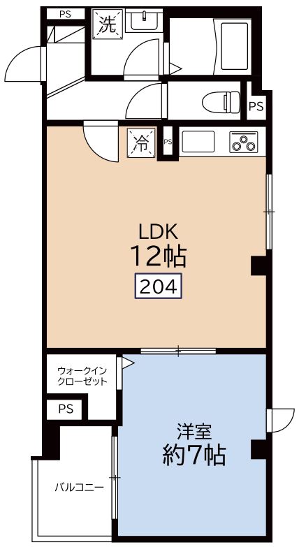 (仮称)田端新町1丁目Project 2階 1LDKの間取り