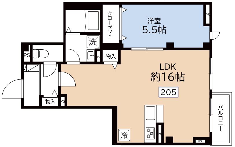 (仮称)田端新町1丁目Project 2階 1LDKの間取り