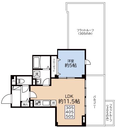 (仮称)田端新町1丁目Project 3階 1LDKの間取り