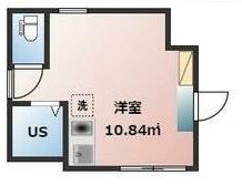 【築浅】flat Q(フラットキュー) 1階 1Rの間取り