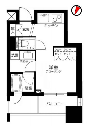 【分譲賃貸】リビオレゾン本郷 4階 1Rの間取り