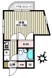 Ｋ＆Ｓ小石川【ケーアンドエス小石川】 2階 1Kの間取り