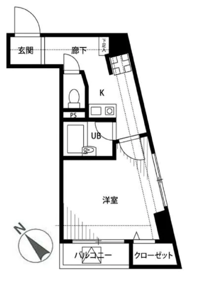 プレール御茶ノ水弐番館 5階 1Kの間取り