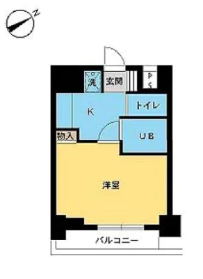 スカイコート文京白山第２ 3階 1Kの間取り