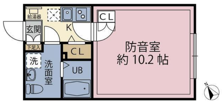 コンポジット三ノ輪ラシクラス 2階 1Kの間取り