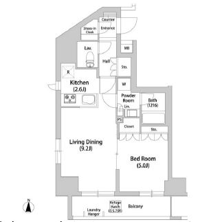 Brisa本郷真砂 4階 1LDKの間取り