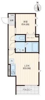 ステラート本郷 2階 1LDKの間取り