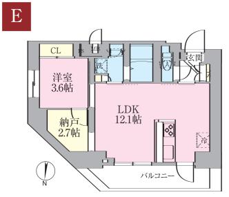 ルネサンスコート文京白山 4階 1LDKの間取り