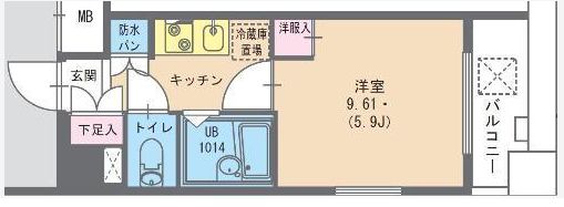 ラ・レジダンス・ド千駄木 2階 1Kの間取り