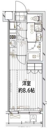 【築浅ペット可】レガリス文京大塚 1階 1Kの間取り