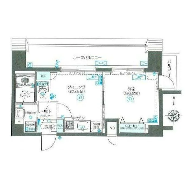 フェニックス本郷東大前 7階 1DKの間取り