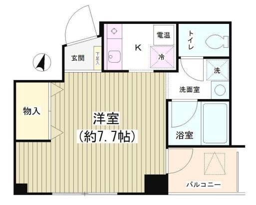 TKR神田多町 5階 1Kの間取り