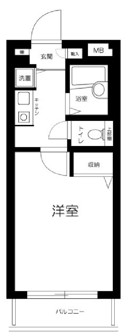 フェニックス文京千石 1階 1Kの間取り