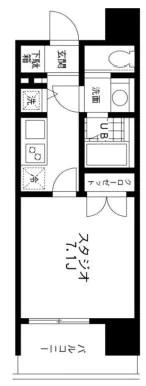 レジディア文京本郷 4階 1Kの間取り