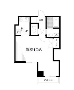 サンピア西須賀 5階 1Kの間取り