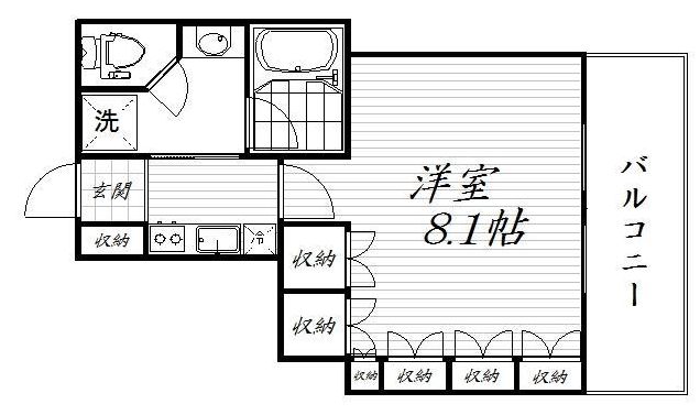 プレミスト新宿山吹 8階 1Kの間取り