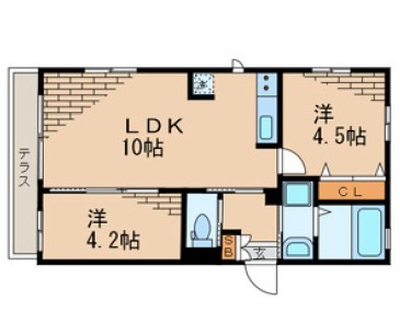 TOKI目白台 1階 2LDKの間取り