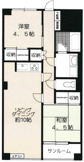 湯島ハイタウンB棟 5階 2LDKの間取り