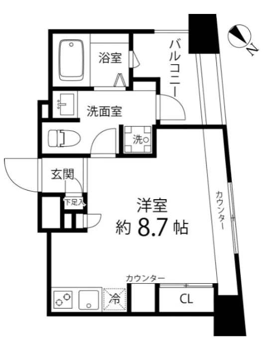 レニール本駒込 5階 1Rの間取り