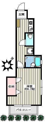 サクラヒルズ 1階 1Kの間取り