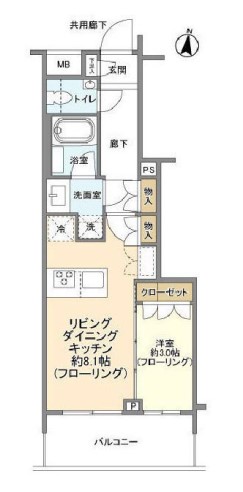 【築浅】ルジェンテ文京湯島 12階 1LDKの間取り