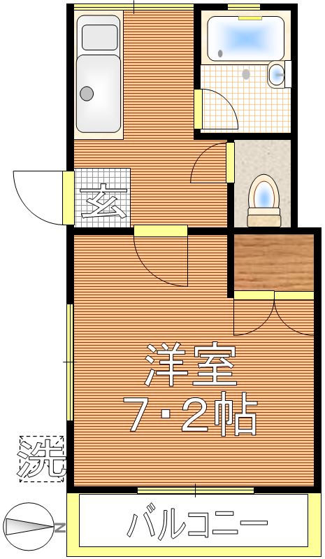 ハウススガヤ 1階 1Kの間取り