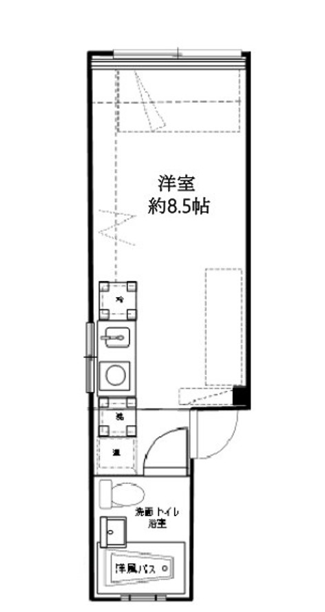 プレシャス文京関口 2階 1Rの間取り