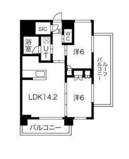 【築浅】ビーロット千駄木レジデンス 5階 2LDKの間取り