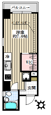 SORAお茶の水マンション 3階 1Rの間取り