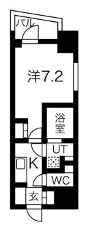 プレール・ドゥーク文京本郷 6階 1Kの間取り