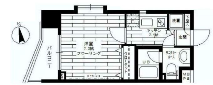 ステージグランデ本郷 3階 1Kの間取り