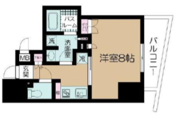 パレステージ上野 3階 1Kの間取り