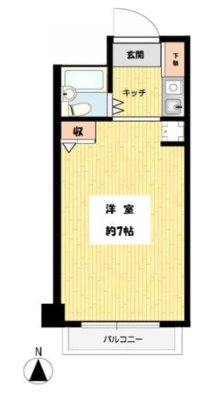 音羽ホームズ（大塚） 2階 1Kの間取り