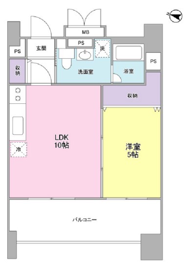 ロネスタＲ文京護国寺 6階 1LDKの間取り